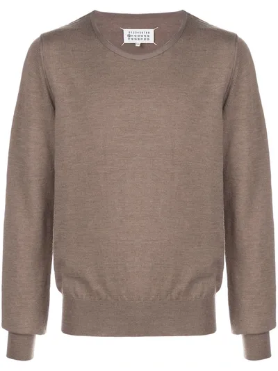 Maison Margiela Round-neck Jumper In Brown