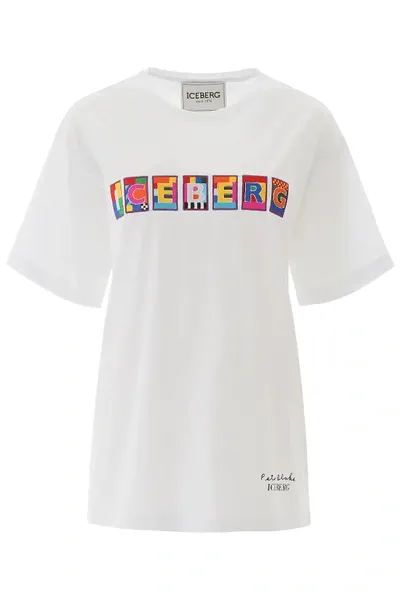 Iceberg X Peter Blake T-shirt With Multicolor Logo Patch In White