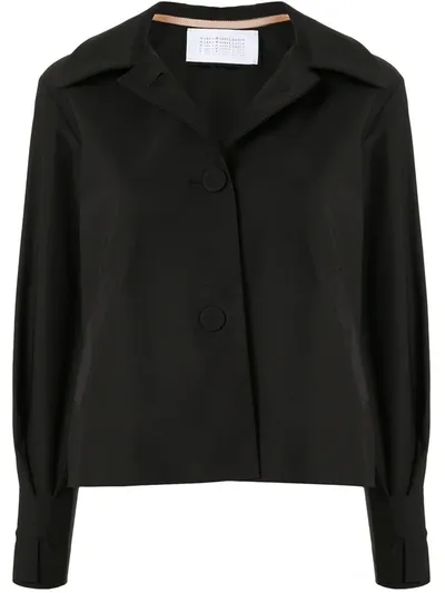 Harris Wharf London Cropped A-line Jacket In Black