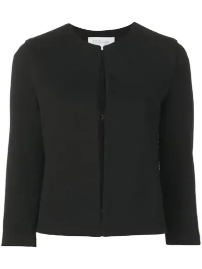 Harris Wharf London Collarless Cropped Jacket In Black