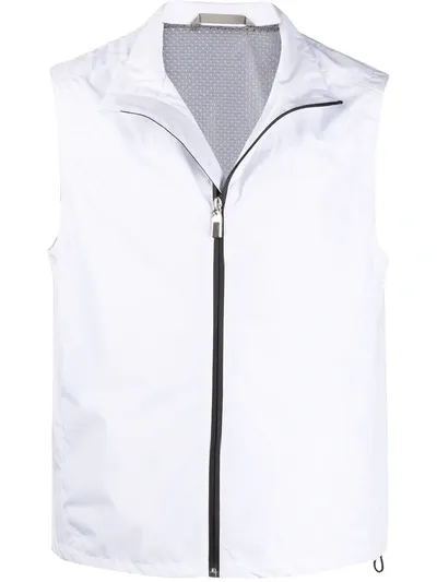 Canali Zip-up Lightweight Gilet In White