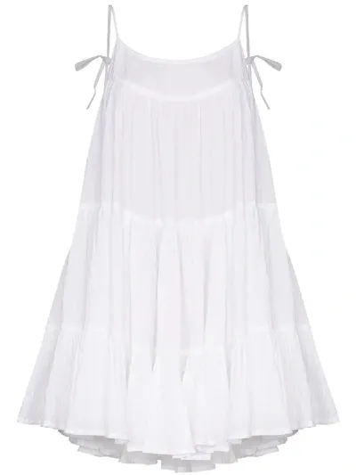 Honorine Peri Tiered Crinkled Cotton-gauze Mini Dress In White