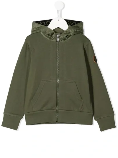 Moncler Kids' Contrast-hood Jacket In Green