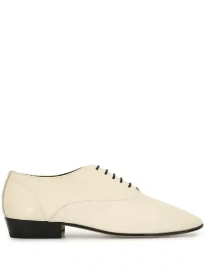 Saint Laurent Women Lace Up Shoes Leon 30 Patent Leather  Creamy White