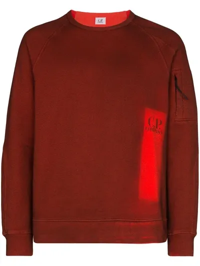 C.p. Company Pocket Detail Cotton Logo Sweatshirt In Red