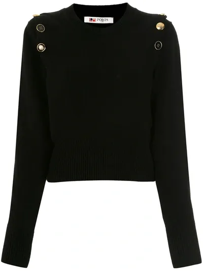 Ports 1961 Button Shoulder Jumper In Black