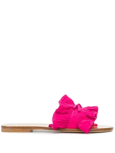 Lanvin Pleated Detail Sandals In Pink