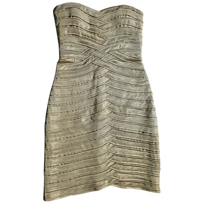 Pre-owned Bcbg Max Azria Mini Dress In Gold