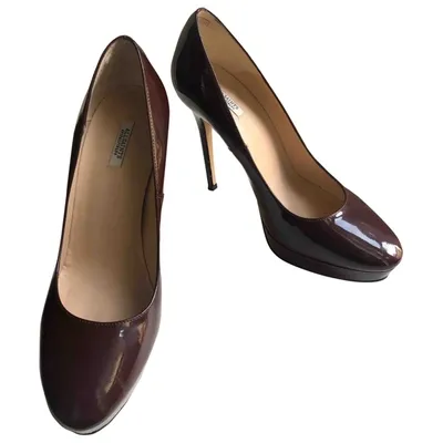 Pre-owned Allsaints Patent Leather Heels In Burgundy