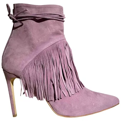 Pre-owned Bionda Castana Boots In Purple