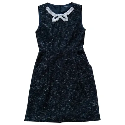 Pre-owned Tara Jarmon Wool Mini Dress In Anthracite