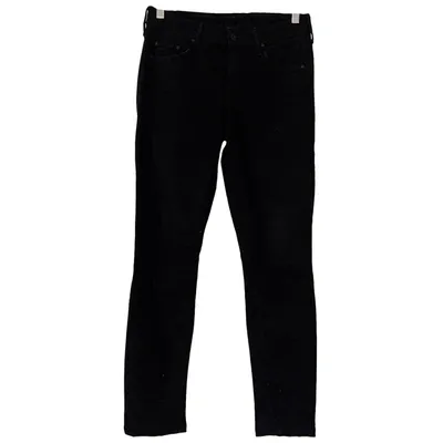 Pre-owned Mother Mslim Jeans In Black