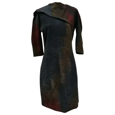 Pre-owned Bottega Veneta Wool Mid-length Dress In Multicolour