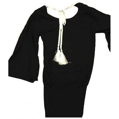 Pre-owned Manoush Wool Mid-length Dress In Black