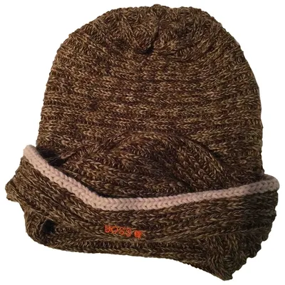 Pre-owned Hugo Boss Wool Hat In Brown