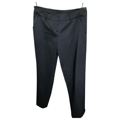 Pre-owned Hugo Boss Wool Trousers In Black