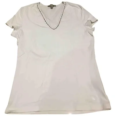 Pre-owned Burberry White Cotton Top