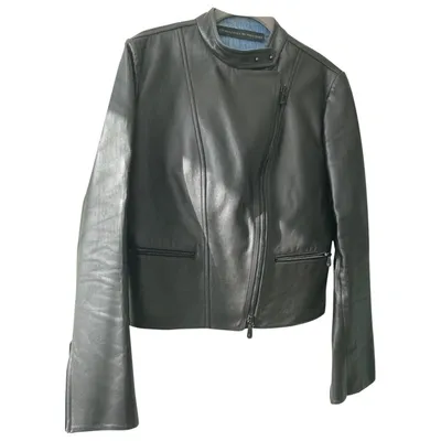 Pre-owned Ermanno Scervino Leather Biker Jacket In Black