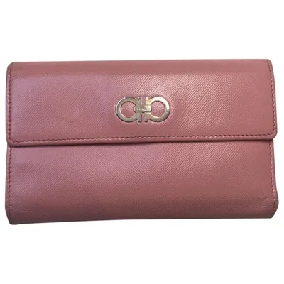 Pre-owned Ferragamo Leather Wallet In Pink