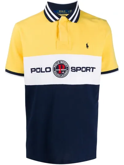 Polo Ralph Lauren Logo Print Polo Shirt In Yellow