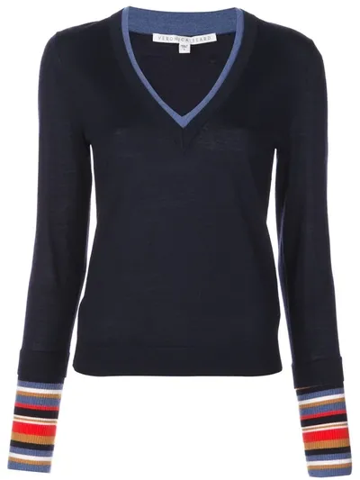 Veronica Beard Knitted V-neck Jumper In Blue