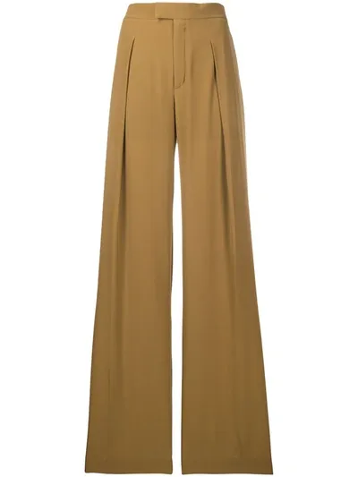 Chloé High-waisted Wide-leg Trousers In Green