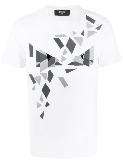 Fendi Cubic Eyes T-shirt In White