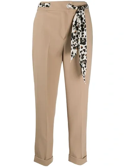 Liu •jo Cropped Skinny Trousers In Neutrals