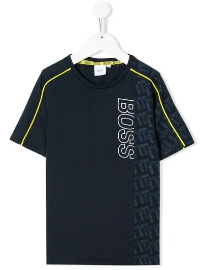 Hugo Boss Teen Logo Print T-shirt In Blue