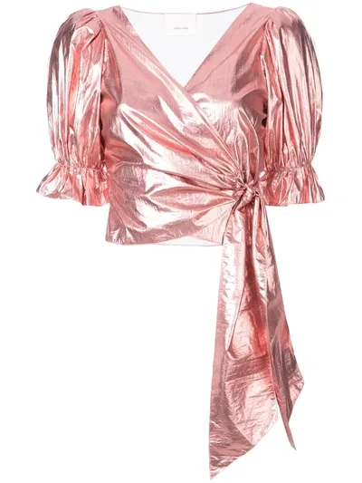 Cinq À Sept Theo Foil Top In Pink