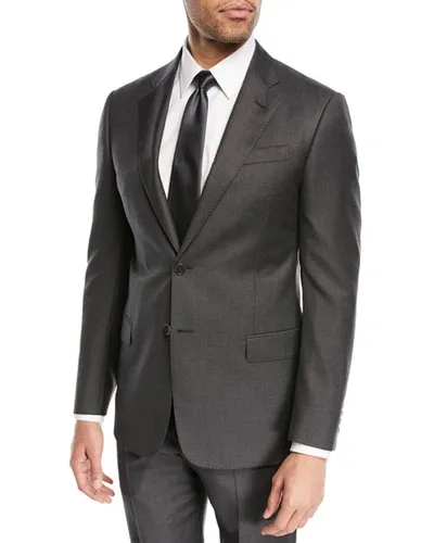 Emporio Armani Super 130s Wool Two-piece Suit In Gray