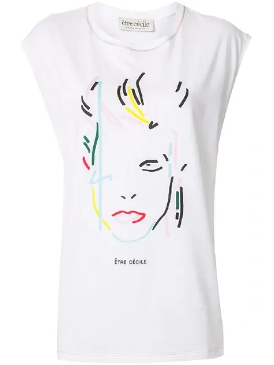 Etre Cecile Rainbowie Logo Tank Top In White