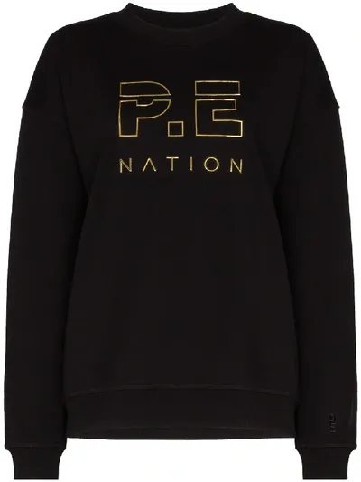 P.e Nation Heads Up Logo-print Sweatshirt In Black