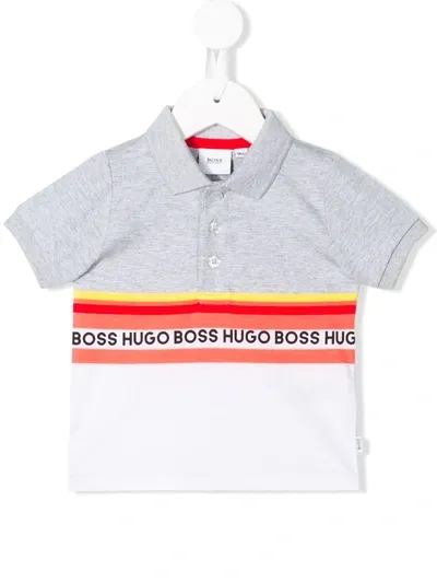 Hugo Boss Babies' Logo-print Polo Shirt In White