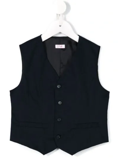 Il Gufo Kids' Tailored Waistcoat In Blue