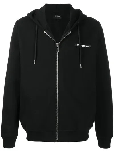 Les Hommes Logo Print Hoodie In Black