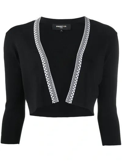 Paule Ka Black Jacquard Cardigan