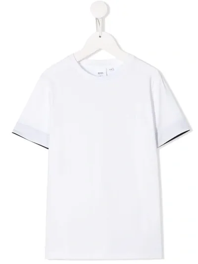 Hugo Boss Kids' Crew Neck T-shirt In White