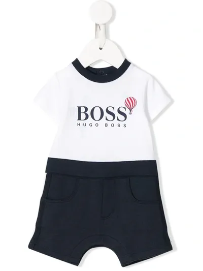 Hugo Boss Babies' Air Balloon Print Bodysuit In White ,blue