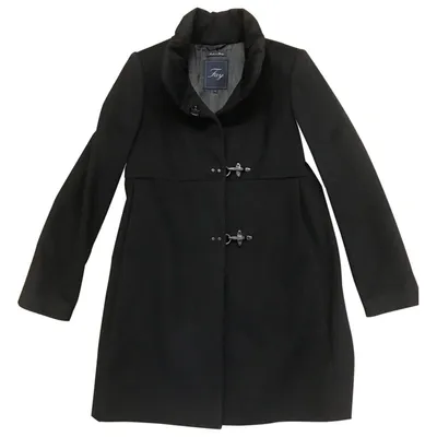 Pre-owned Fay Wool Coat In Black