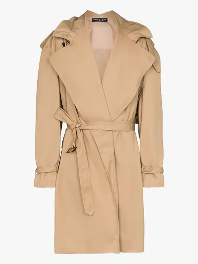 Y/project Infinity Exaggerated Trench Coat In Neutrals