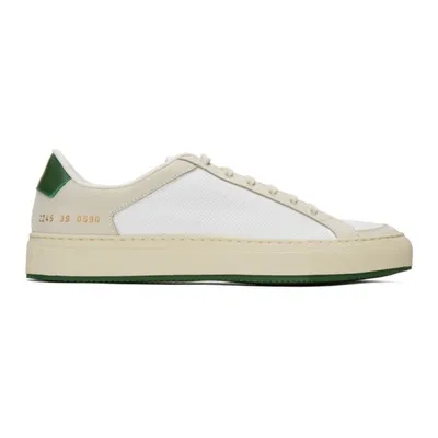 Common Projects White & Green Retro 70's Low Sneakers