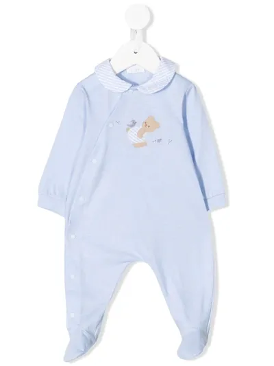 Il Gufo Babies' Peter Pan Collar Pajamas In Blue