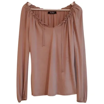 Pre-owned Max Mara Silk Blouse In Beige