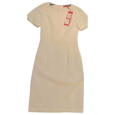 Pre-owned Hugo Boss Mid-length Dress In White