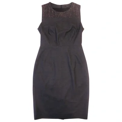 Pre-owned Tara Jarmon Wool Mid-length Dress In Grey