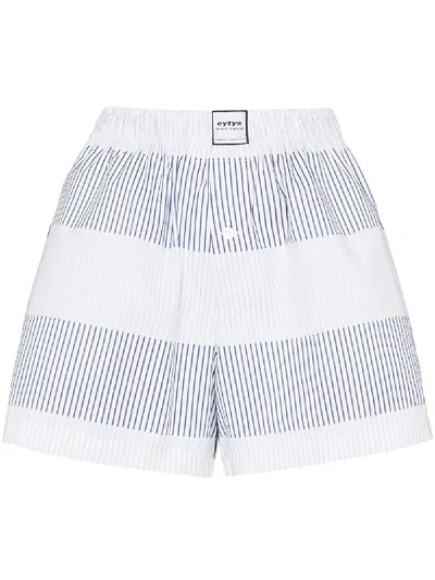 Eytys Quinn Stripe Shorts In Blue