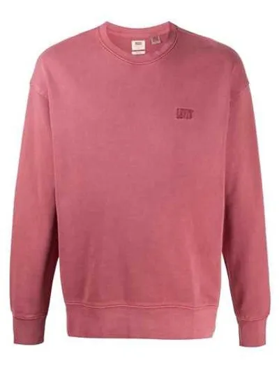 Levi's Embroidered Logo Sweatshirt In Burgundy