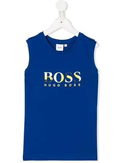 Hugo Boss Kids' Logo Print Vest In Blue