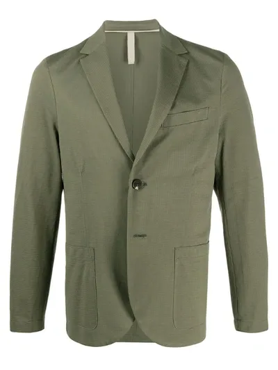 Harris Wharf London Coolmax Seersucker Blazer In Green